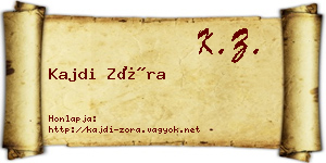 Kajdi Zóra névjegykártya